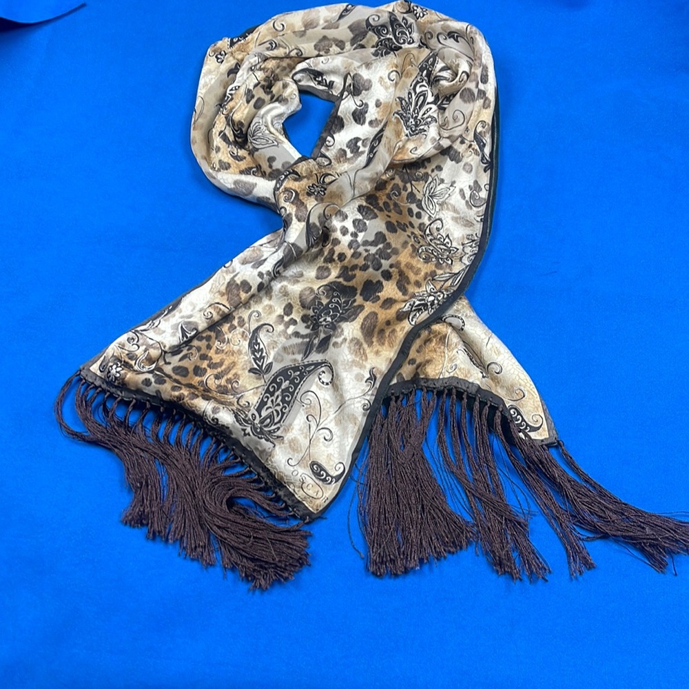 Oscar de La renta silk/crush velvet Fringed scarf